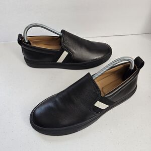 Bally Herald 200 Black Leather Slip on Mens Shoes size US 6 Lamb Skin Sneakers